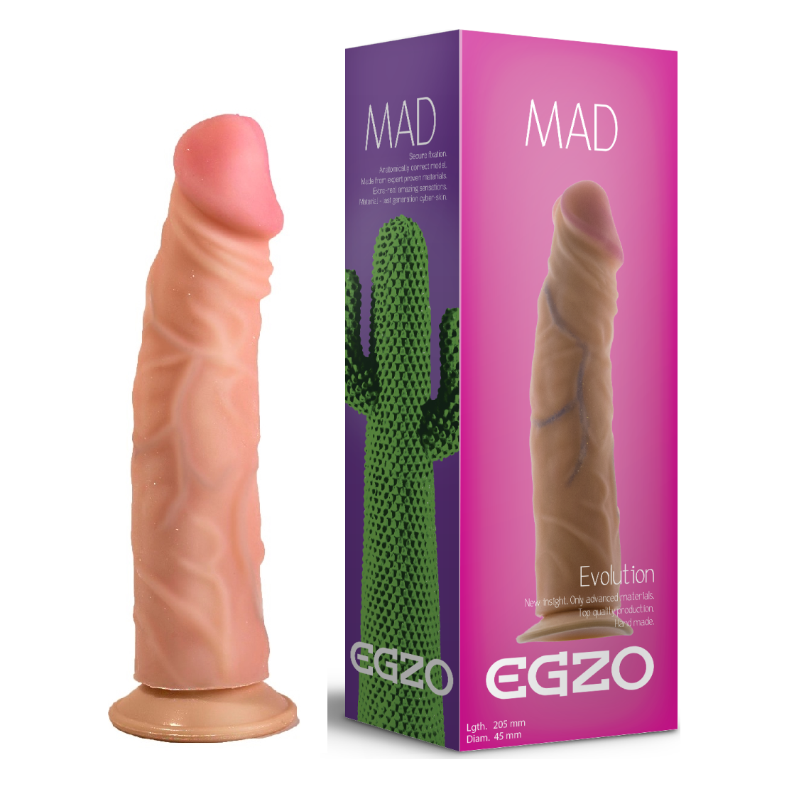 Фалоімітатор реалістичний EGZO MAD Ciberskin Assertive Lover на присосці, тілесний Фалоімітатор реалістичний EGZO MAD Ciberskin Assertive Lover на присосці, тілесний