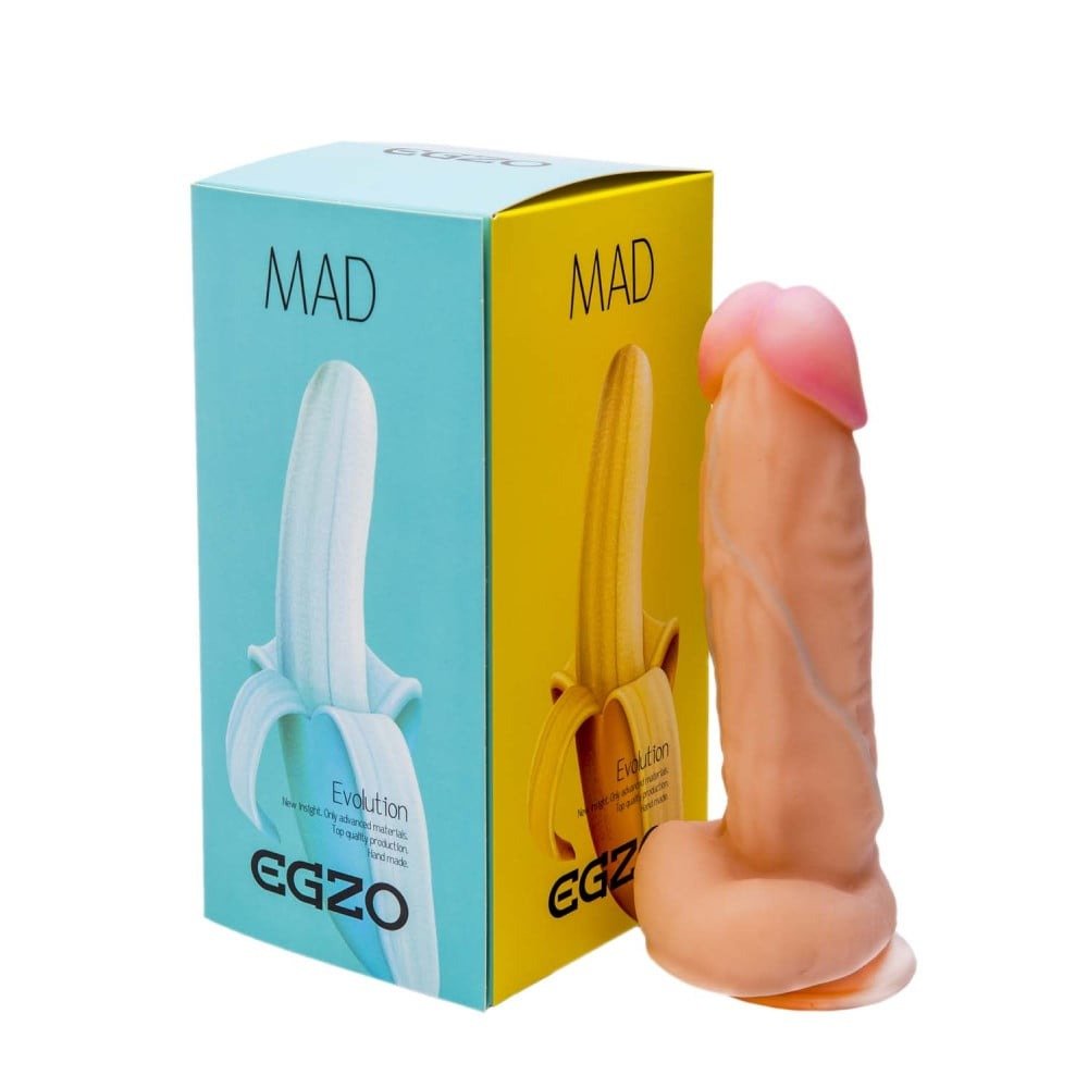 Фалоімітатор реалістичний з мошонкою EGZO MAD Ciberskin Hot lover на присосці Фалоімітатор реалістичний з мошонкою EGZO MAD Ciberskin Hot lover на присосці