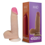 Фалоімітатор реалістичний з мошонкою EGZO MAD Ciberskin Pushy Lover на присосці