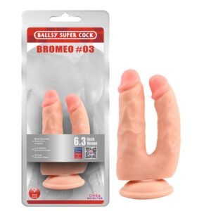 Фалоімітатор подвійний на присосці Chisa Ballsy Super Cock реалістичний, бежевий