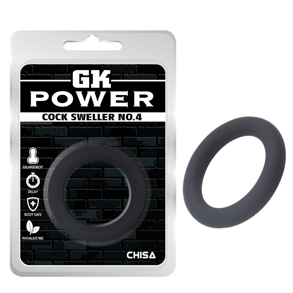 Кільце ерекційне Chisa GK Power Cock Sweller №4, чорне Кільце ерекційне Chisa GK Power Cock Sweller №4, чорне