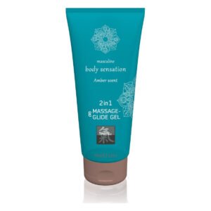 Лубрикант та масажне масло 2 в 1 HOT SHIATSU Massage-& Glide gel 2in1 Amber scent, 200 мл