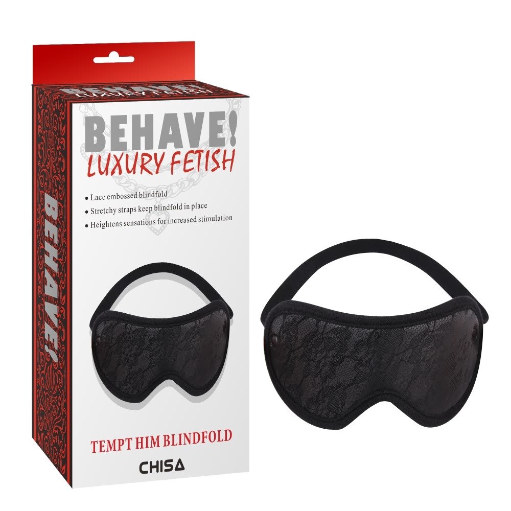 Маска на очі Chisa Behave!Luxury Fetish зі вставкою мережива, чорна Маска на очі Chisa Behave!Luxury Fetish зі вставкою мережива, чорна