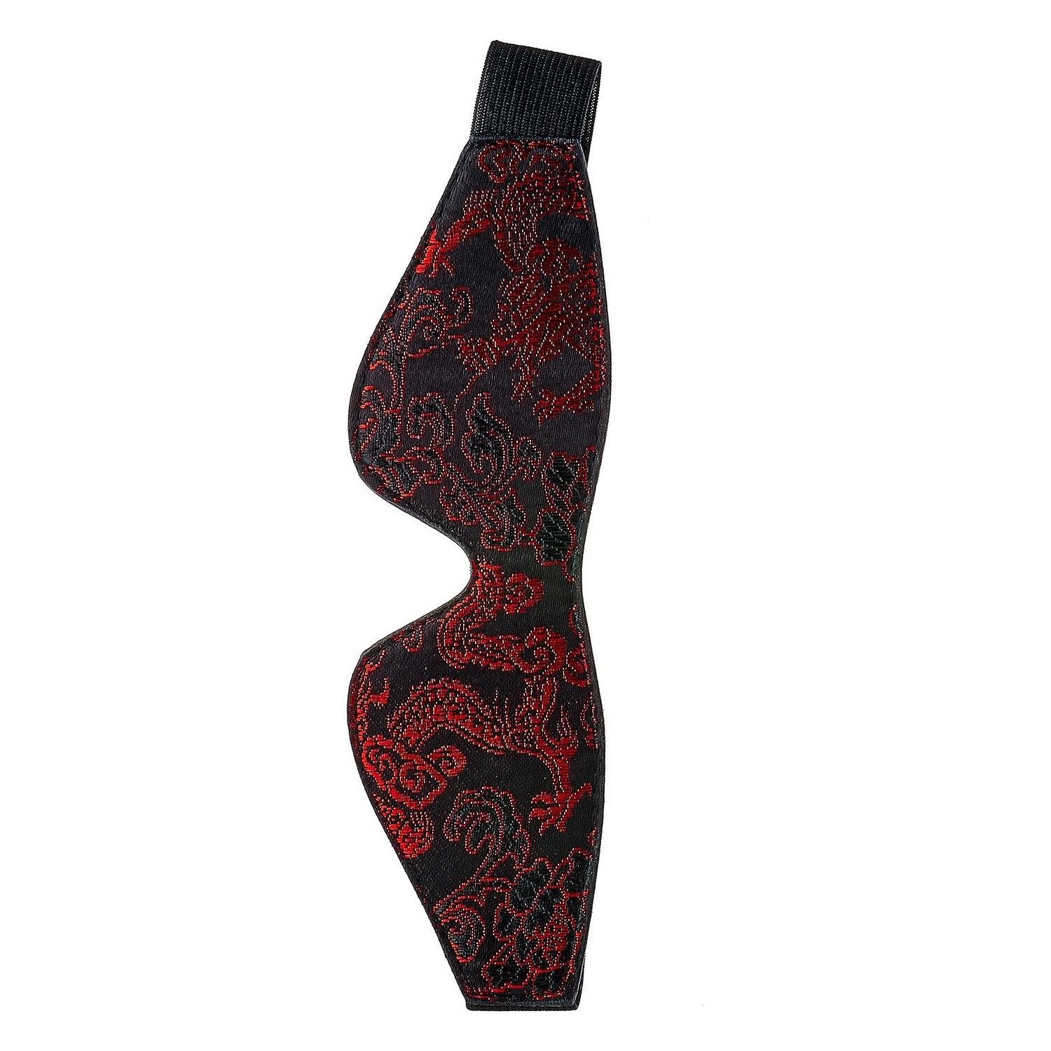 Маска на очі чорна Dream Тoys Blaze Deluxe Blindfold з червоним візерунком у вигляді вишивки Маска на очі чорна Dream Тoys Blaze Deluxe Blindfold з червоним візерунком у вигляді вишивки