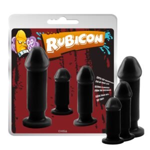 Набір анальних пробок Chisa Rubicon Anal Rubicon виконаних у вигляді пеніса, чорний