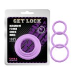 Набір ерекційних кілець Chisa Get Lock magnum force cock, фіолетові, 3 шт
