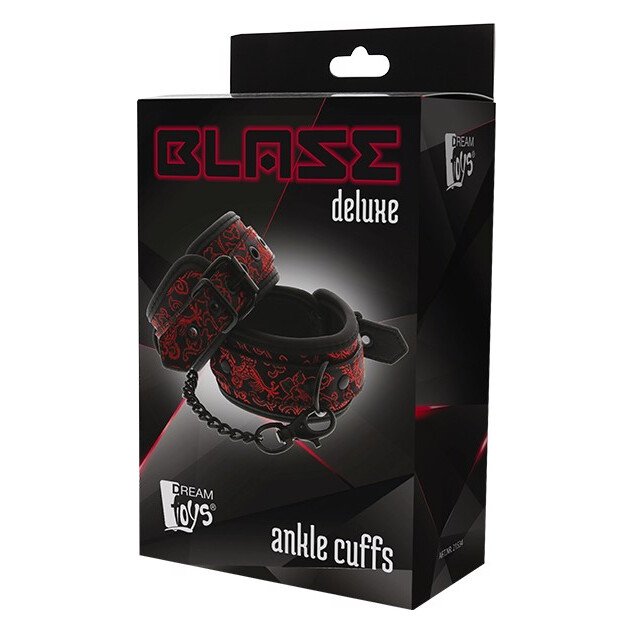 Окови на ноги Dream Toys Blaze Deluxe чорні з червоною вишивкою Окови на ноги Dream Toys Blaze Deluxe чорні з червоною вишивкою