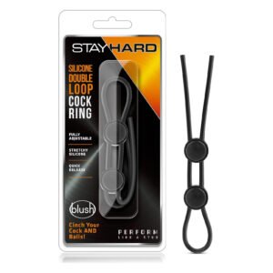 Силіконова петля-лассо Blush Stay Hard з подвійним еластичним кільцем та кулькою, чорна