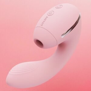 Вакуумний вібратор KISSTOY Tina Mini Pink, вагінально-кліторальний