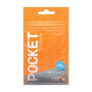 Міні мастурбатор нереалістичний Tenga Pocket Hexa-Brick, з рельєфом, білий