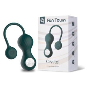 Вагінальні смарт-кульки з вібрацією Fun Town Crystal, з прозорою скляною кулею
