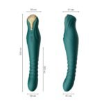 Смартвібратор-пульсатор Zalo — King Turquoise Green, кристал Swarovski
