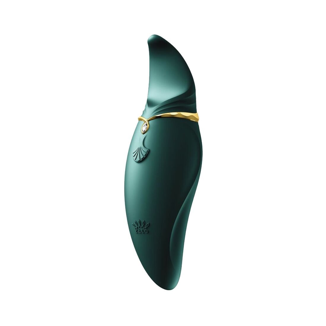 Вібратор 2в1 з язичком Zalo — Hero Jewel Green, кристал Swarovski Вібратор 2в1 з язичком Zalo — Hero Jewel Green, кристал Swarovski
