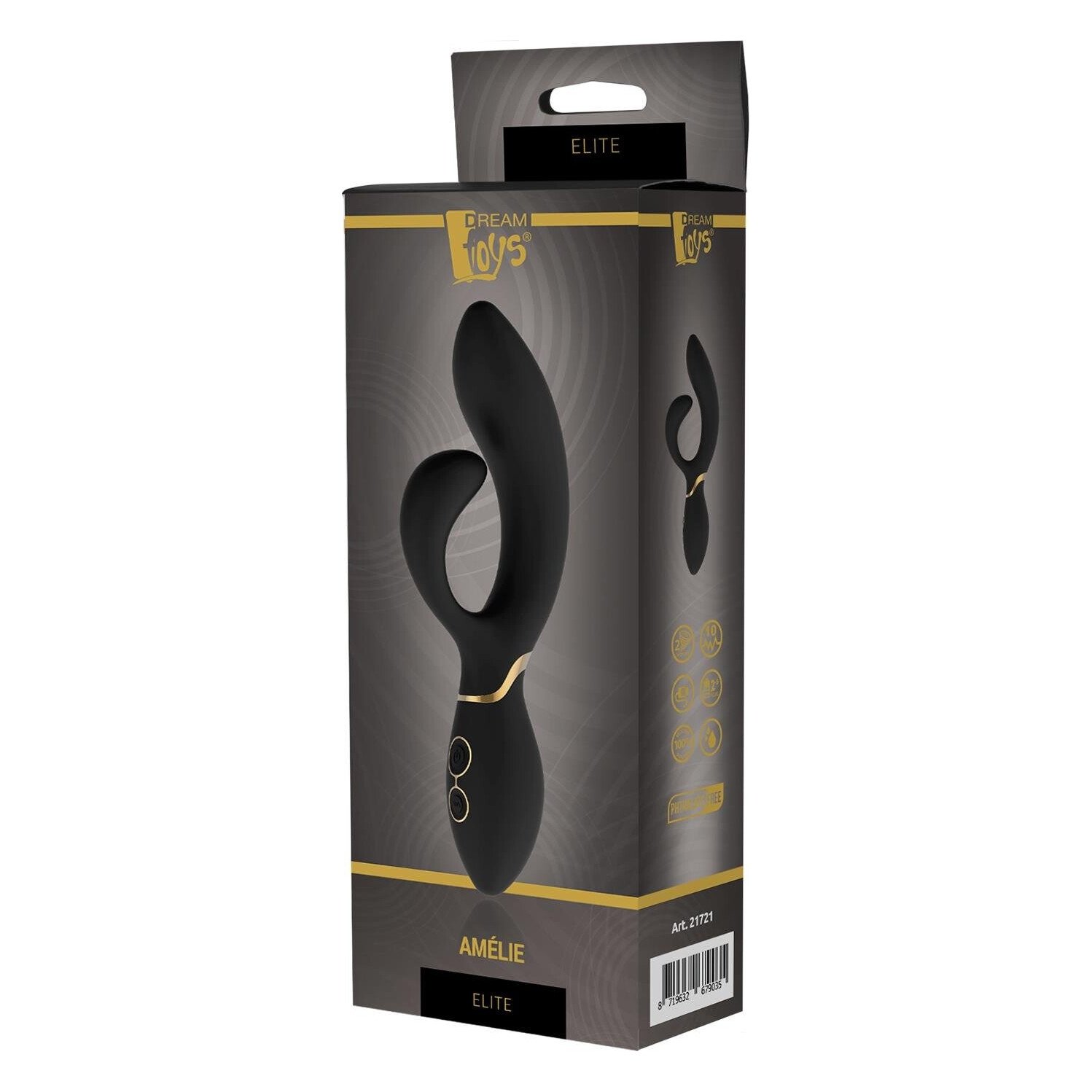 Вібромасажер кролик Dream Toys ELITE AMELIE чорний Вібромасажер кролик Dream Toys ELITE AMELIE чорний