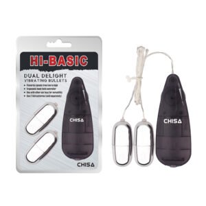 Віброяйця з пультом Chisa Hi-Basic Dual Delight Vibrating Bullets, сріблясті