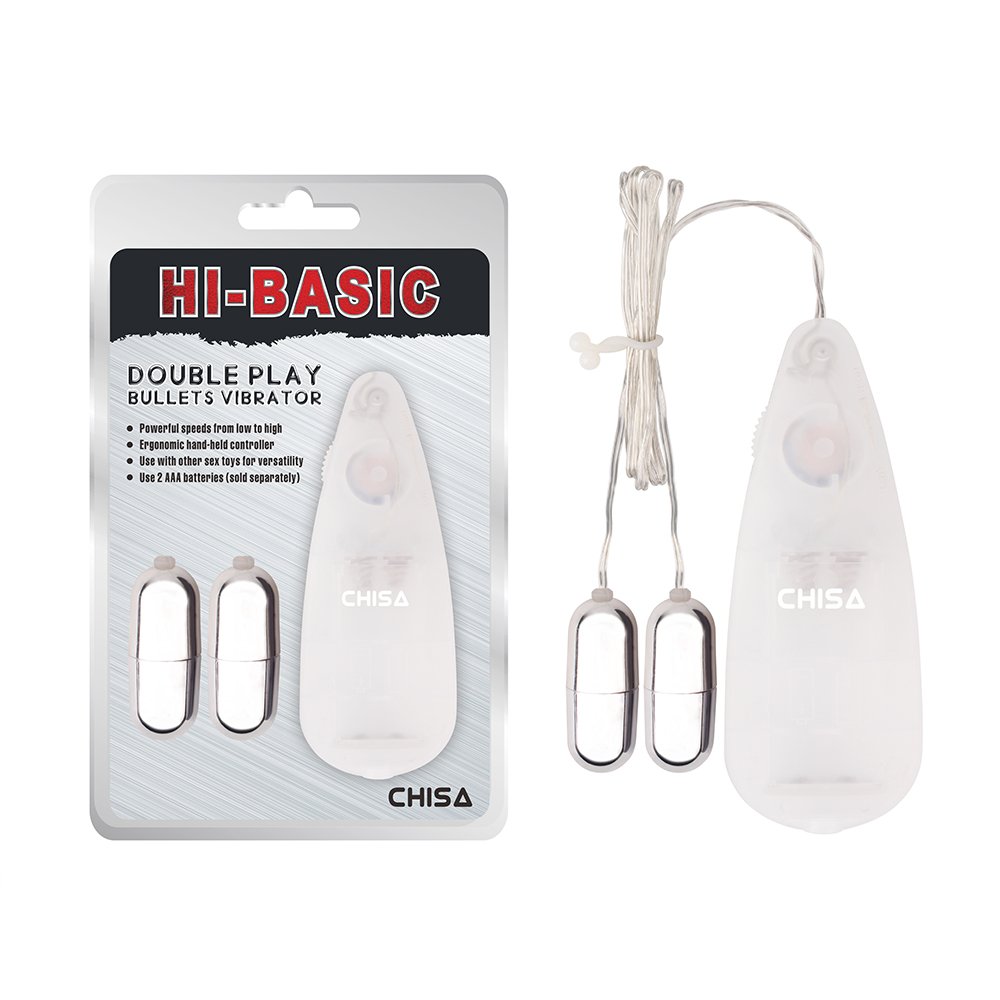 Віброяйця з пультом Cisa Hi-Basic Double Play Bullets, сріблясті Віброяйця з пультом Cisa Hi-Basic Double Play Bullets, сріблясті