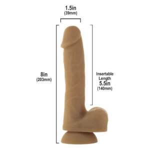 Гнучкий фалоімітатор на присосці ADDICTION — ANDREW 8″ Silicone Dong — Caramel, віброкуля в подаруно