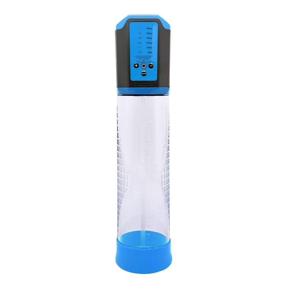 Автоматична вакуумна помпа Men Powerup Passion Enlargement system Blue, перезаряджувана, 5 режимів Автоматична вакуумна помпа Men Powerup Passion Enlargement system Blue, перезаряджувана, 5 режимів