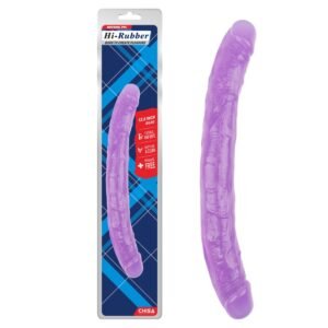 Фалоімітатор двосторонній фіолетовий Chisa Hi-Rubber 32,5 см * 3,5 см