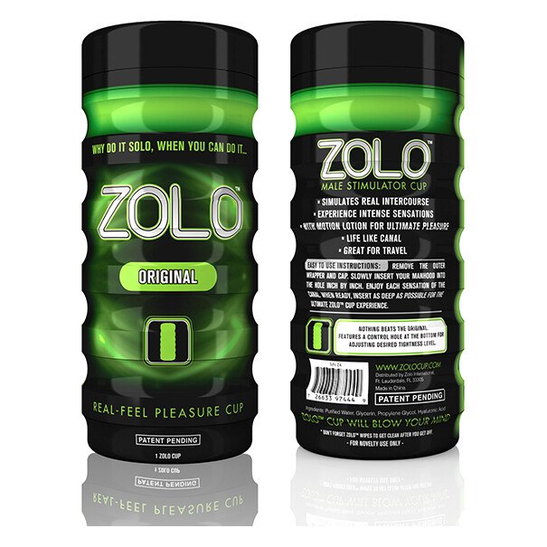Мастурбатор у колбі Zolo Original Cup, зелений Мастурбатор у колбі Zolo Original Cup, зелений