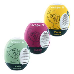 Набір мастурбаторів Satisfyer Masturbator Egg 3er Set: Riffle, Bubble, Fierce