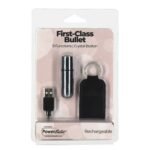 Віброкуля PowerBullet First-Class Bullet 2.5″ with Key Chain Pouch, Silver, 9 режимів вібрації