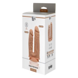 Фалоімітатор подвійний на присосці Dream ToysReal Love, термоактивний, бежевий
