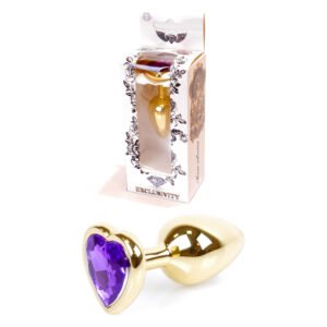 Анальний корок з фіолетовим каменем, серце Jewellery