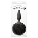 Анальна пробка з м'яким пухнастим хвостом кролика BUNNY TAILS MINI BLACK BLACK FUR