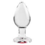 Скляна анальна пробка ADAM ET EVE RED HEART GEM GLASS PLUG LARGE