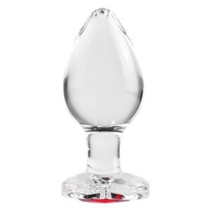 Скляна анальна пробка ADAM ET EVE RED HEART GEM GLASS PLUG LARGE