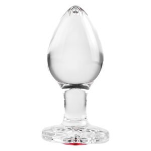 Анальна пробка скляна M ADAM ET EVE RED HEART GEM GLASS PLUG MEDIUM