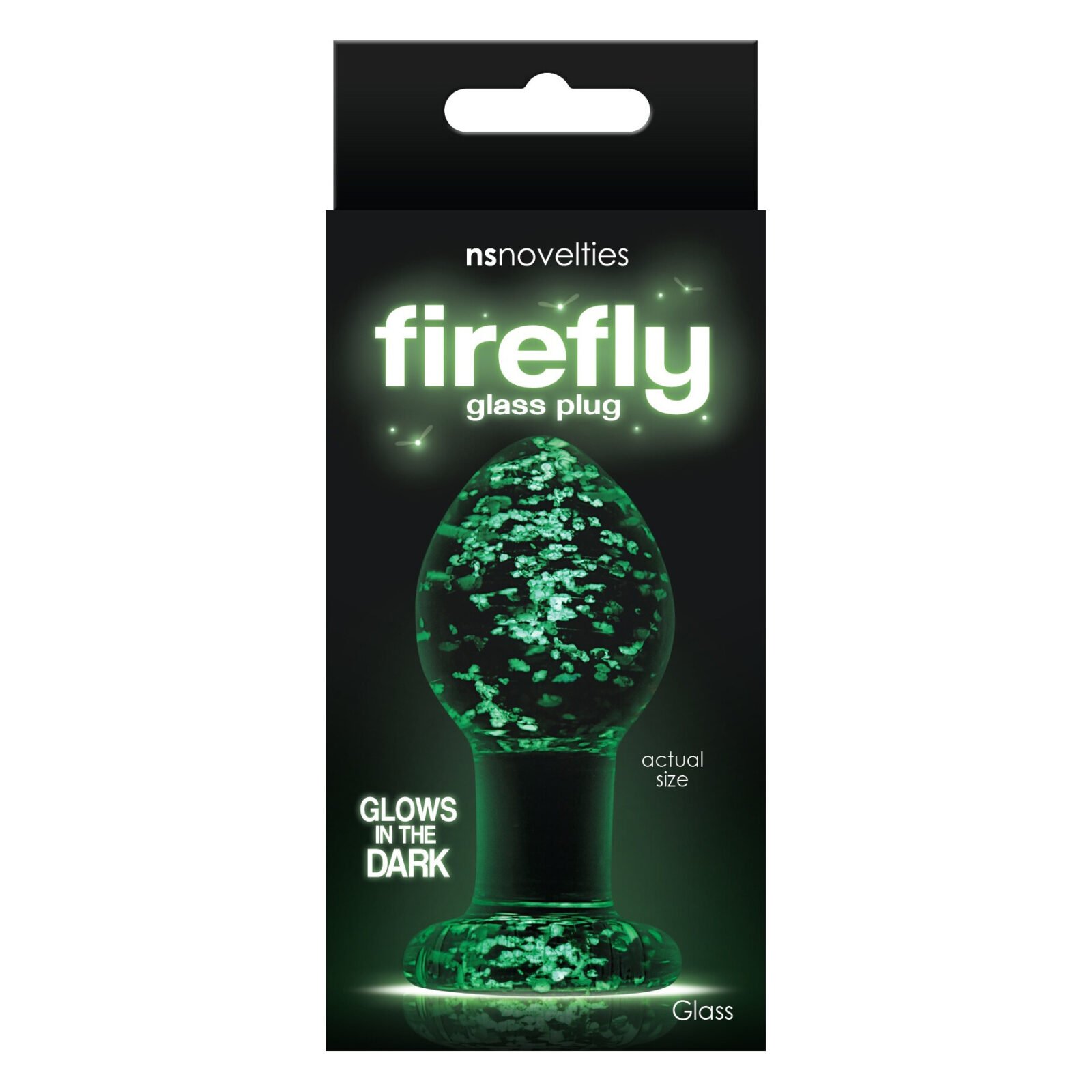 Анальна пробка скляна NS Novelties, що світиться FIREFLY GLASS PLUG SMALL CLEAR Анальна пробка скляна NS Novelties, що світиться FIREFLY GLASS PLUG SMALL CLEAR