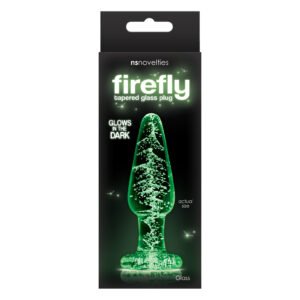 Анальна пробка скляна NS Novelties, що світиться FIREFLY GLASS TAPERED PLUG MEDIUM CLEAR