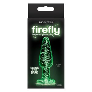 Анальна пробка скляна NS Novelties, що світиться FIREFLY GLASS TAPERED PLUG SMALL CLEAR