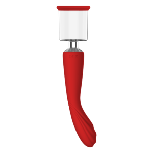 Подвійний вібратор з 2 вакуумними насадками Dream Toys RED REVOLUTION GEORGIA