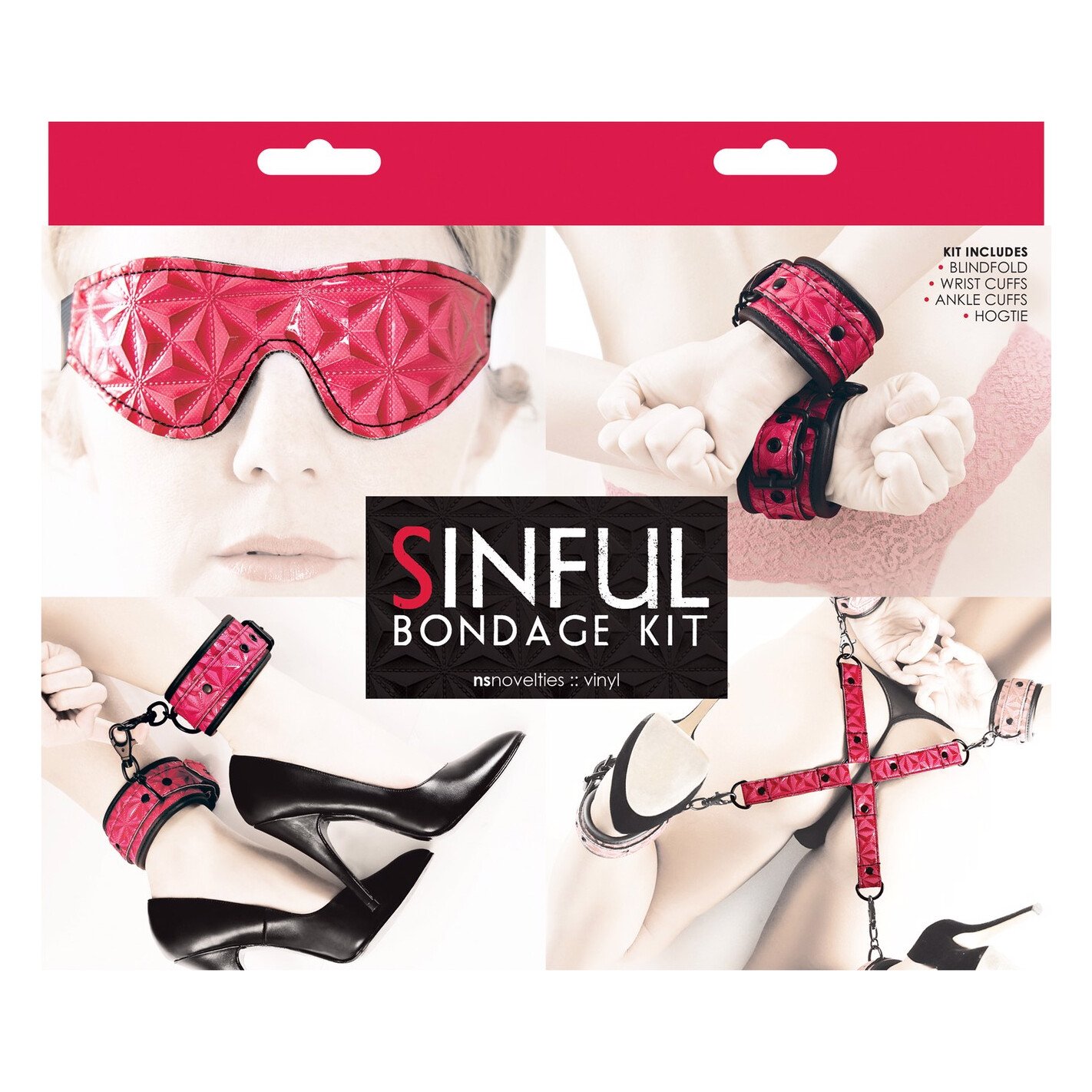 Комплект для зв'язування NS Novelties SINFUL BONDAGE KIT PINK Комплект для зв'язування NS Novelties SINFUL BONDAGE KIT PINK