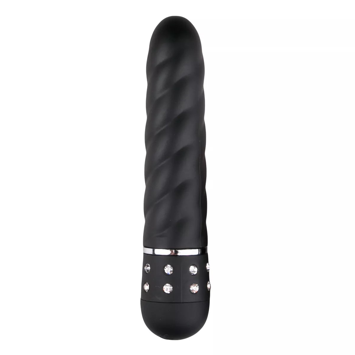 Міні-вібратор з рельєфом та стразами Love Diamond Vibrator Black Міні-вібратор з рельєфом та стразами Love Diamond Vibrator Black