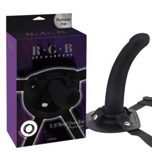 Страпон силіконовий на ременях Chisa R.G.B Bend Over For Beginner, чорний