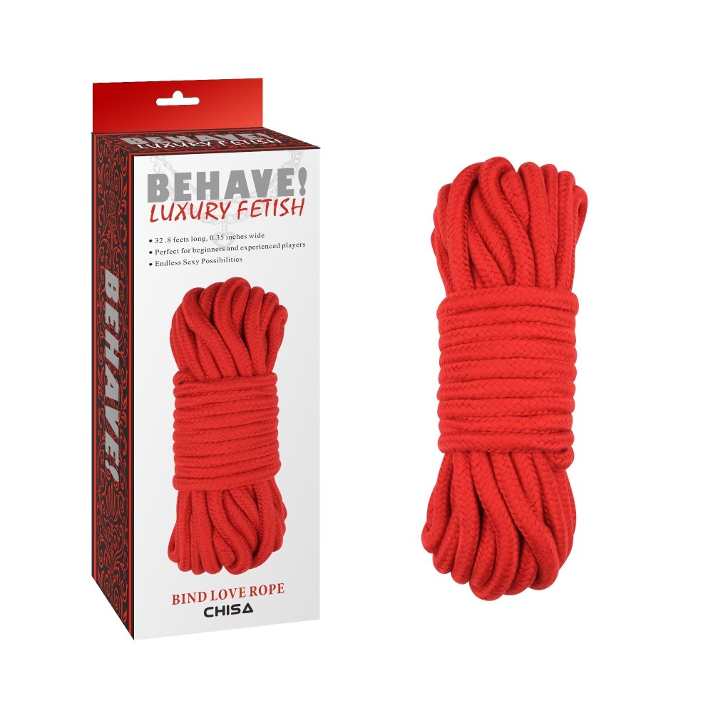 Мотузка для бондажу та шибарі Chisa Behave! Bing Love Rope, червона Мотузка для бондажу та шибарі Chisa Behave! Bing Love Rope, червона