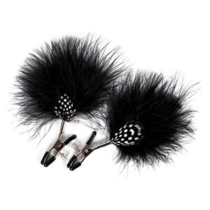 Затискачі для сосків з пір'ям GP FEATHER NIPPLE CLAMPS BLACK