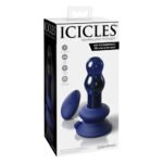 Анальна пробка Pipedream Icicles з вібрацією та пультом, синя