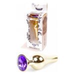 Анальна пробка з фіолетовим каменем Plug-Jewellery Gold BUTT PLUG-Purple
