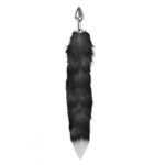 Анальна пробка з хвостом Anal plug faux fur fox tail black polyeste