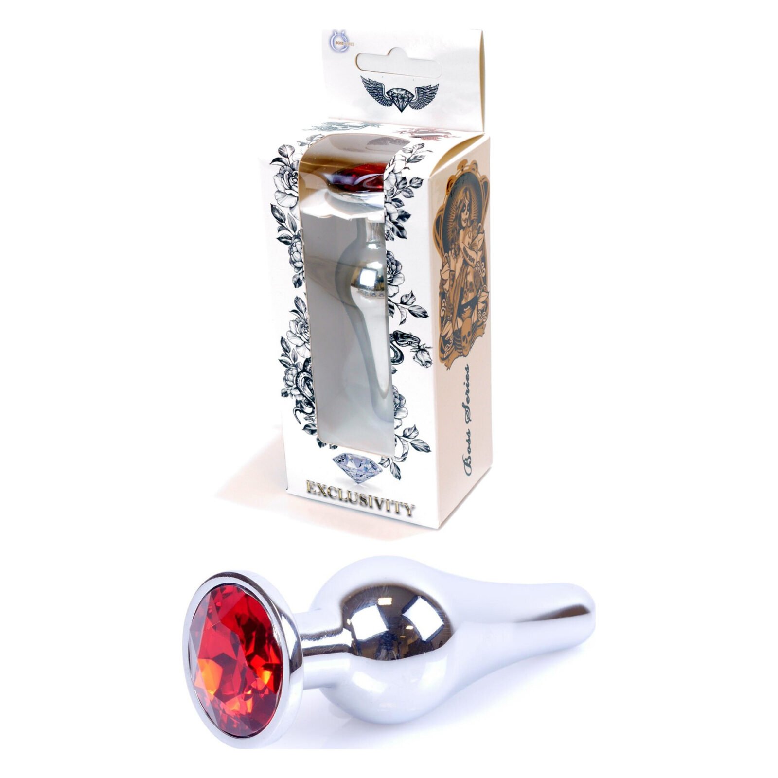 Анальна пробка із червоним кристалом Plug-Jewellery Silver BUTT PLUG- Red Анальна пробка із червоним кристалом Plug-Jewellery Silver BUTT PLUG- Red