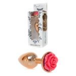 Анальна пробка з рожевою трояндочкою Plug-Jewellery Red Gold PLUG ROSE-Pink