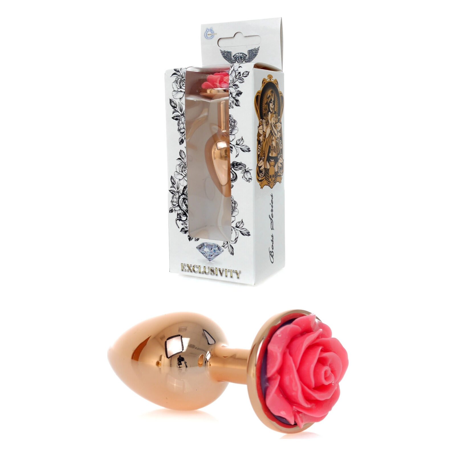 Анальна пробка з рожевою трояндочкою Plug-Jewellery Red Gold PLUG ROSE-Pink Анальна пробка з рожевою трояндочкою Plug-Jewellery Red Gold PLUG ROSE-Pink