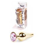 Анальна пробка з рожевим каменем Plug-Jewellery Gold BUTT PLUG-Rose