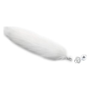 Анальна пробка штучне хутро DS Fetish Anal plug faux fur fox tail white polyeste