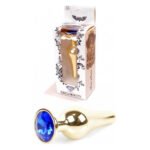Анальна пробка з нержавіючої сталі з каменем Plug-Jewellery Gold BUTT PLUG-Dark Blue
